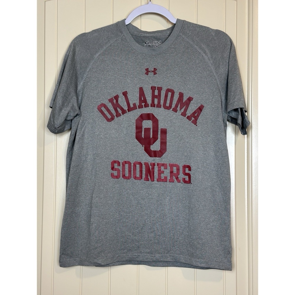 Under Armour loose fit Oklahoma Sooners OU gray short sleeve T-shirt, sz S‎